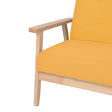 Sofa Set 2 Pieces Fabric Yellow