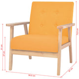 Sofa Set 2 Pieces Fabric Yellow