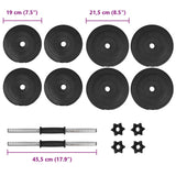 14 Piece Dumbbell Set 20 kg - Close-Up Angle