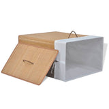 Bamboo Laundry Bin Rectangular Natural - Side View