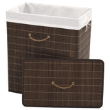 Bamboo Laundry Bin Rectangular Dark Brown - Front View