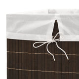 Bamboo Laundry Bin Rectangular Dark Brown - Rear View