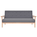 Sofa Set 2 Pieces Fabric Dark Grey - Side View