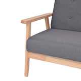 Sofa Set 2 Pieces Fabric Dark Grey - Rear View