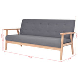 Sofa Set 2 Pieces Fabric Dark Grey