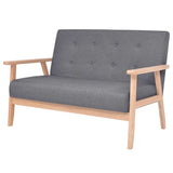Sofa Set 3 Pieces Fabric Dark Grey - Top-Down View