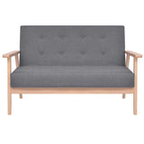 Sofa Set 3 Pieces Fabric Dark Grey