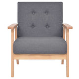 Sofa Set 3 Pieces Fabric Dark Grey
