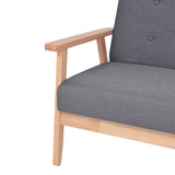Sofa Set 3 Pieces Fabric Dark Grey