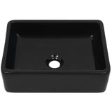 Basin Ceramic Rectangular Black 41x30x12 cm - Side View