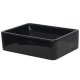 Basin Ceramic Rectangular Black 41x30x12 cm - Top-Down View