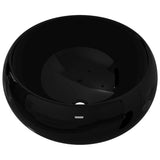 Basin Ceramic Round Black 40x15 cm - Front View