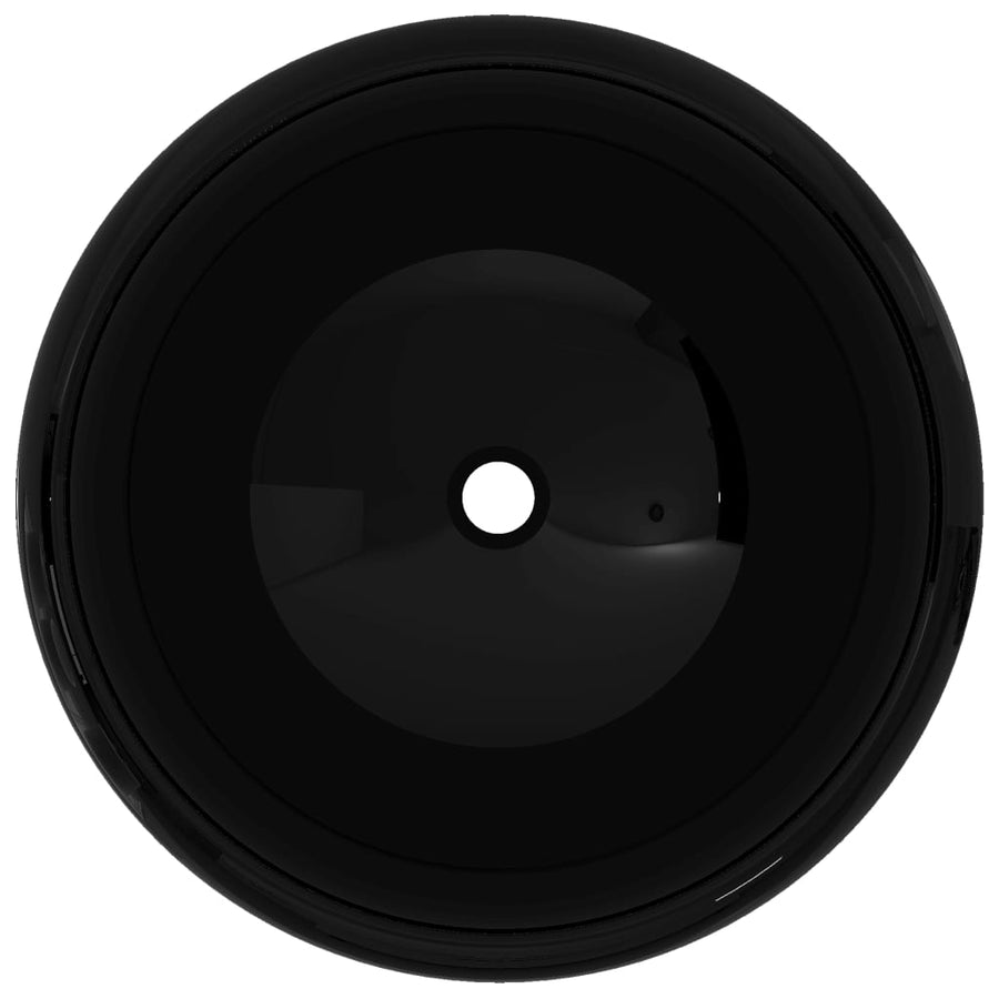 Basin Ceramic Round Black 40x15 cm
