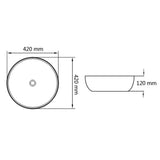 Basin Ceramic Round Black 42x12 cm - 45-Degree Angle