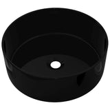 Basin Ceramic Round Black 40x15 cm - Front View