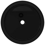 Basin Ceramic Round Black 40x15 cm - Side View
