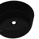 Basin Ceramic Round Black 40x15 cm - Top-Down View