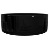 Basin Ceramic Round Black 40x15 cm - 45-Degree Angle