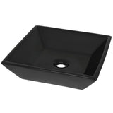Basin Ceramic Square Black 41.5x41.5x12 cm - Front View