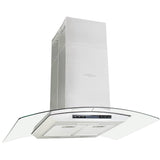 Island Range Hood 90 cm LCD Display Touch Sensor 756 m³/h LED - Front View