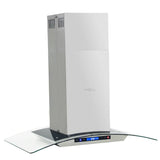 Island Range Hood 90 cm LCD Display Touch Sensor 756 m³/h LED - Side View