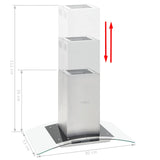 Island Range Hood 90 cm LCD Display Touch Sensor 756 m³/h LED - Top-Down View