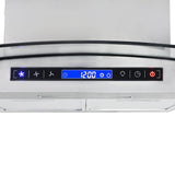 Island Range Hood 90 cm LCD Display Touch Sensor 756 m³/h LED - Rear View