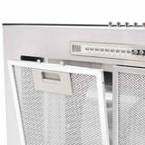 Wall Mounted Range Hood 90 cm Stainless Steel 756 m³/h LED - Rear View