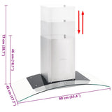 Wall Mounted Range Hood 90 cm Stainless Steel 756 m³/h LED