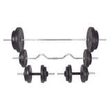 Barbell and Dumbbell Set 90 kg - Side View