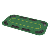 8-Player Folding Poker Tabletop 4 Fold Rectangular Green - Front View