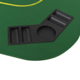 8-Player Folding Poker Tabletop 4 Fold Rectangular Green - 45-Degree Angle