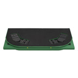 8-Player Folding Poker Tabletop 4 Fold Rectangular Green - Close-Up Angle