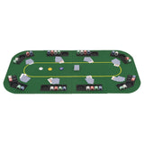 8-Player Folding Poker Tabletop 4 Fold Rectangular Green - Low Angle