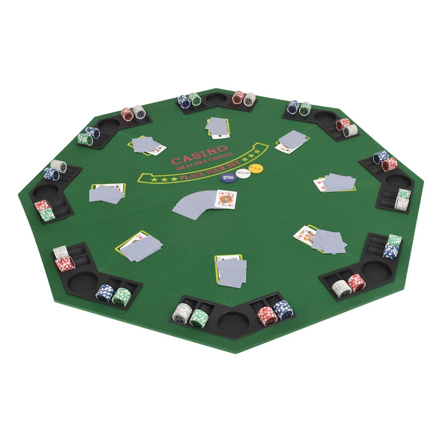 8-Player Folding Poker Tabletop 2 Fold Octagonal Green