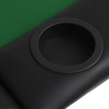 9-Player Folding Poker Table 3 Fold Oval Green - Close-Up Angle