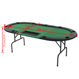 9-Player Folding Poker Table 3 Fold Oval Green - Low Angle