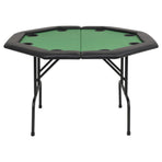 8-Player Folding Poker Table 2 Fold Octagonal Green