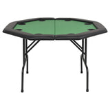 8-Player Folding Poker Table 2 Fold Octagonal Green - Side View