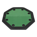 8-Player Folding Poker Table 2 Fold Octagonal Green - Top-Down View