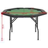 8-Player Folding Poker Table 2 Fold Octagonal Green - Rear View