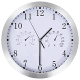 Wall Clock with Quartz Movement Hygrometer and Thermometer 30 cm White - Front View