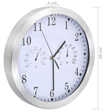 Wall Clock with Quartz Movement Hygrometer and Thermometer 30 cm White - Rear View
