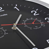 Wall Clock with Quartz Movement Hygrometer and Thermometer 30 cm Black - Top-Down View