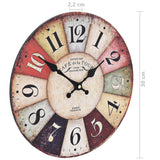 Vintage Wall Clock Colourful 30 cm - Rear View