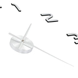 3D Wall Clock Modern Design 100 cm XXL Silver - Top-Down View