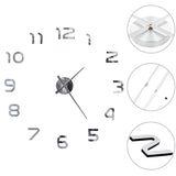 3D Wall Clock Modern Design 100 cm XXL Silver - 45-Degree Angle