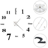 3D Wall Clock Modern Design 100 cm XXL Black - Front View