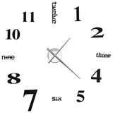 3D Wall Clock Modern Design 100 cm XXL Black - Side View