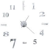 3D Wall Clock Modern Design 100 cm XXL Silver - Side View